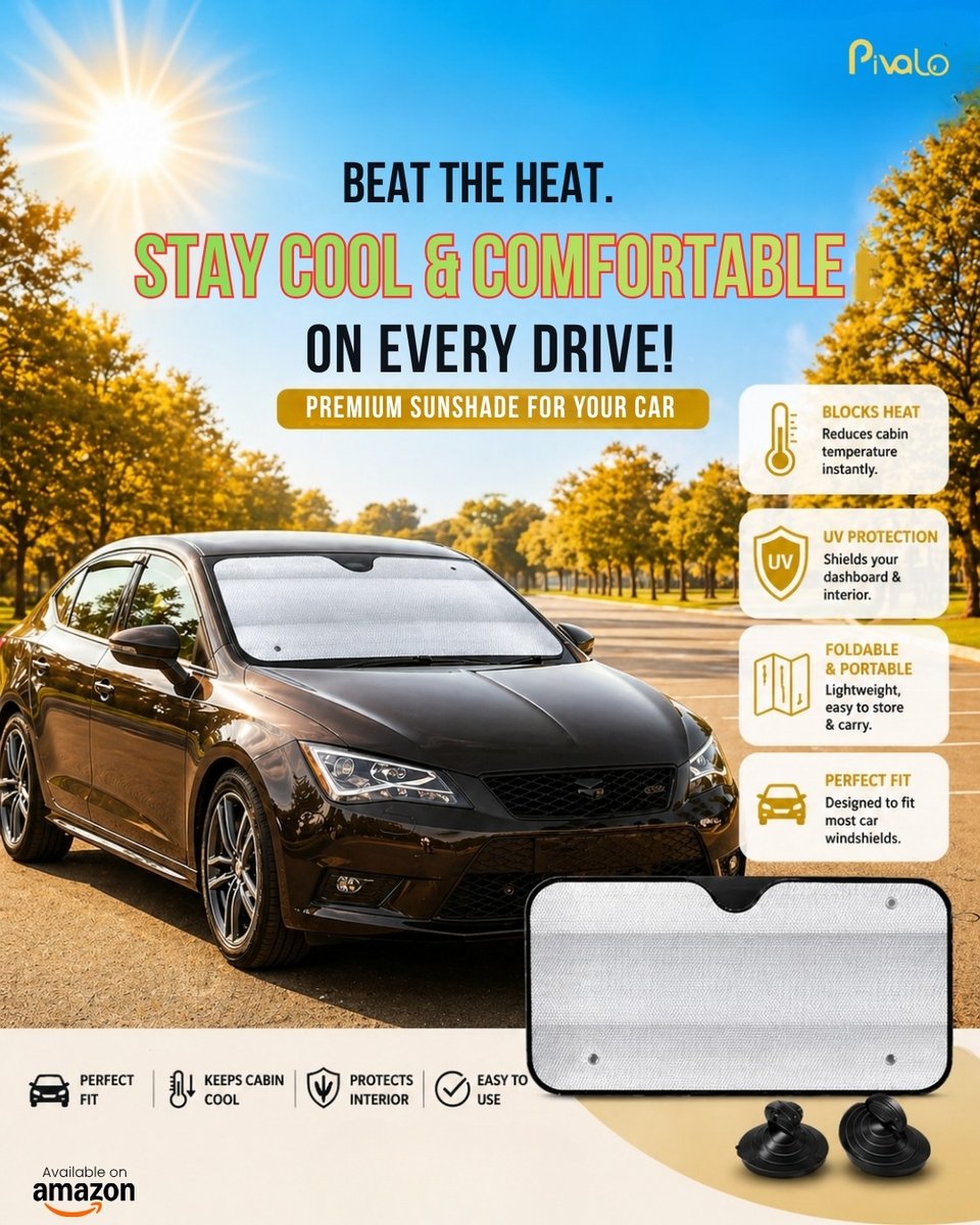 pivalostore's tweet photo. Park in the sun? No problem anymore ☀️

This sunshade actually keeps the car cool and saves you from that “burning seat” moment every time you get in.

Simple, effective, and honestly a must-have in this heat. 🚗

#Pivalo #CarEssentials #BeatTheHeat #SummerDrive #StayCool https://t.co/ozYLTwXIji