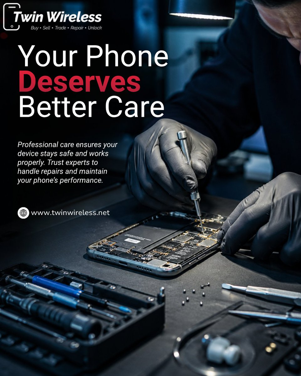 twinwirelessus's tweet image. 📱 Your phone deserves better care

It’s more than just a device—it’s your daily essential. Professional care keeps it safe, fast, and reliable. Trust experts to handle repairs the right way and keep your phone performing at its best. 🔧

#TwinWireless #PhoneRepair