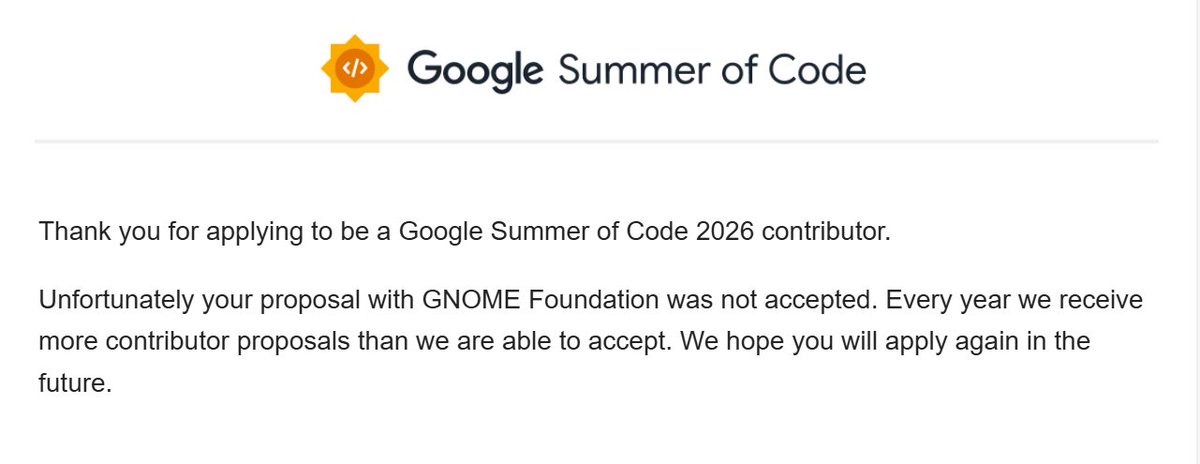 DivyanshuRaj81's tweet photo. Didn’t make it to #googlesummerofcode this time after applying through the @gnome - but honestly, it was a great learning experience.
Grateful to Alberto Fanjul for the guidance and support throughout. 🙌
I'll be back next year with stronger contributions. 🚀 https://t.co/h2qeGNN9ln