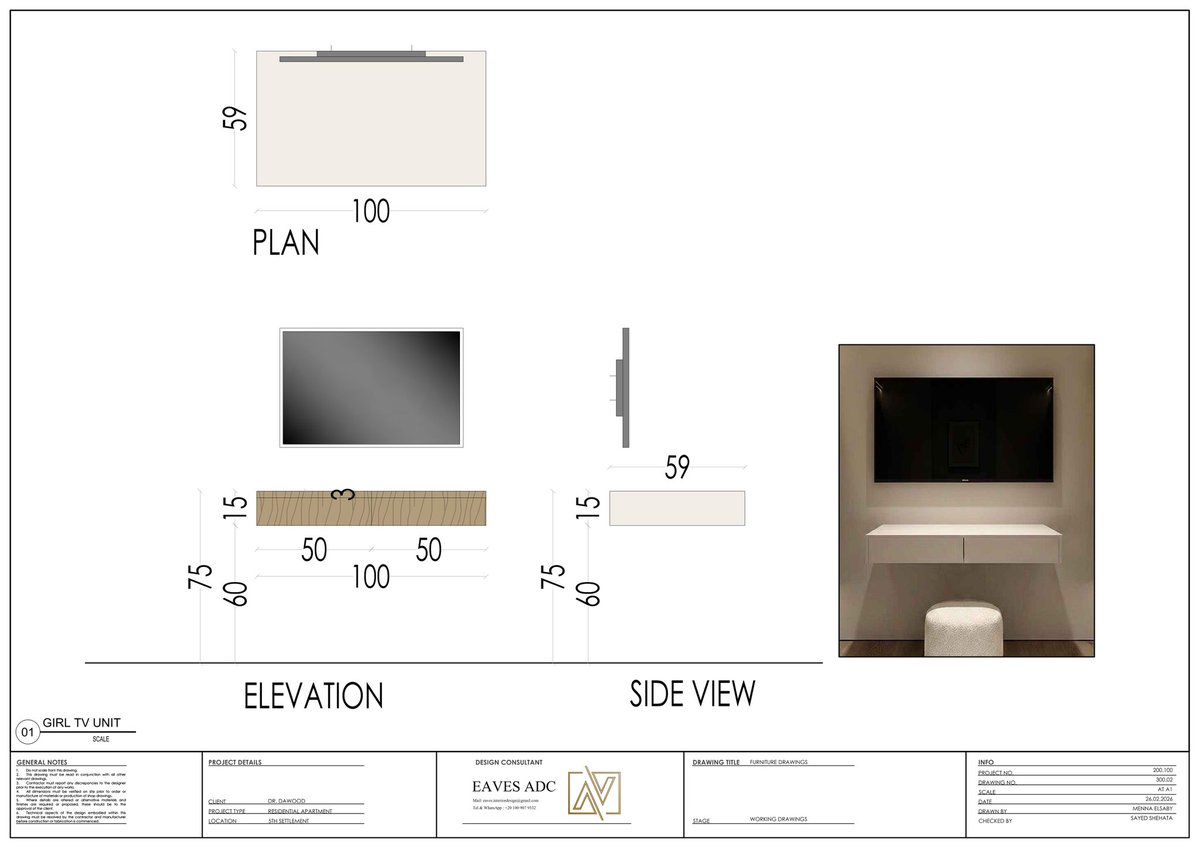 mennaelsaby's tweet image. GIRL BEDROOM FURNITURE DRAWINGS 
LOCATION 5TH SETTLEMENT 
CREDITS TO EAVES ADC 

#technicaldrawing #technicalpackage #technicalofficeengineer #Interiors #interiordesign #mennaelsabyinteriors
#shopdrawing #workingDrawings #details

BEHANCE : behance.net/MennaElsaby