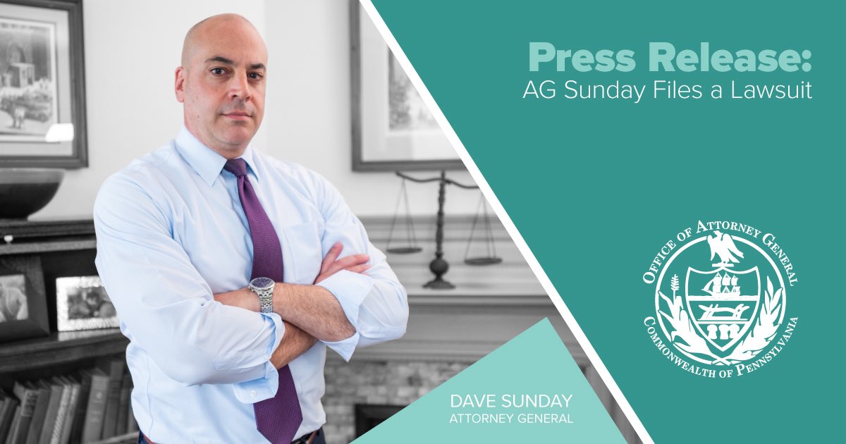 PA Attorney General Dave Sunday tweet media
