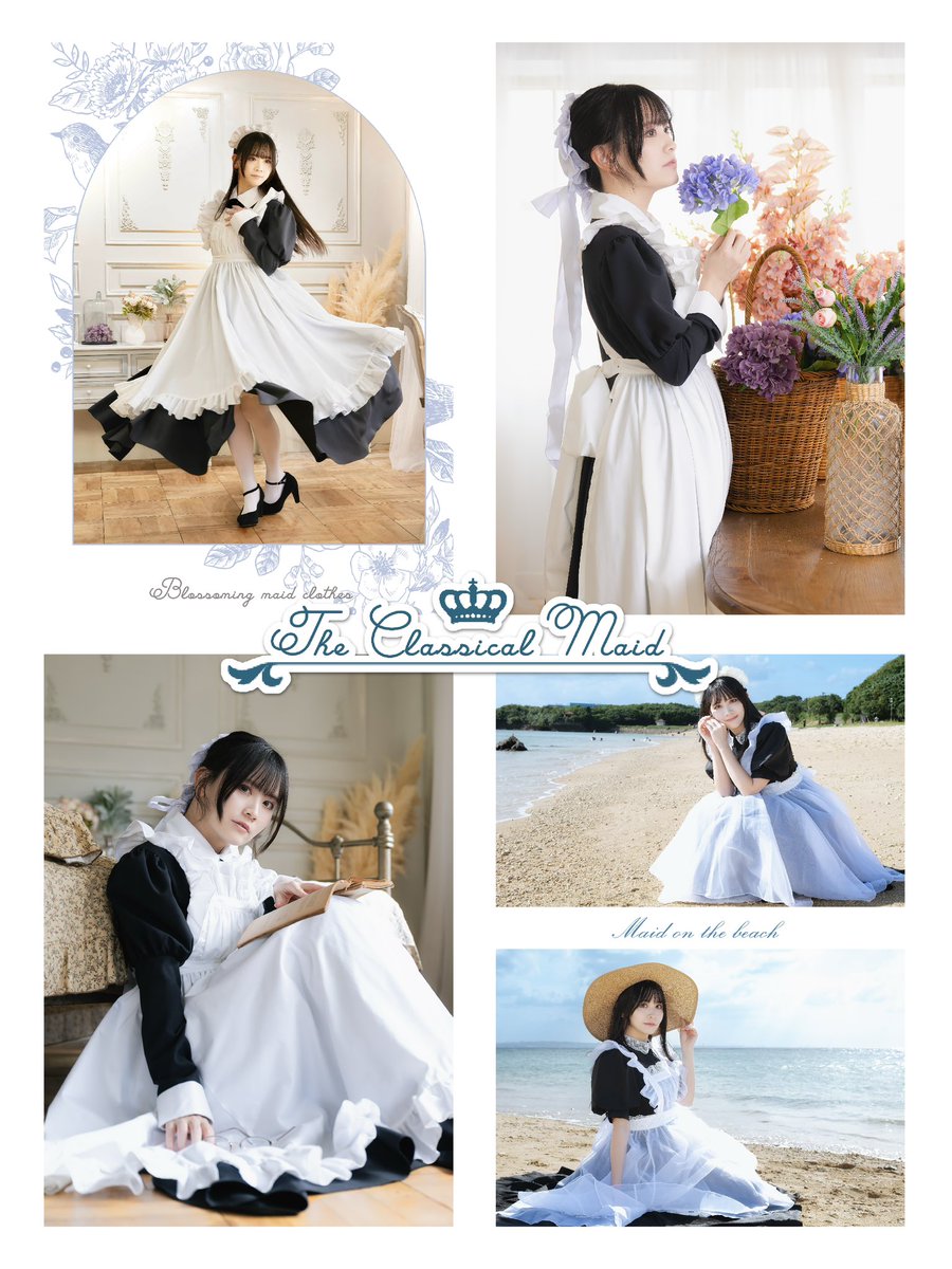 chirin_sakura's tweet photo. 【🌟新作写真集🌟】

「The Classical Maid」写真集

最高のメイド服を着ました✨
メイド服の美しさ、メイドさんの良さを収録した本です。

⚫︎2026年5月9日メイド博覧会
『F-8 ぷちめいと』にて頒布します！ https://t.co/nLX9tyyvCK