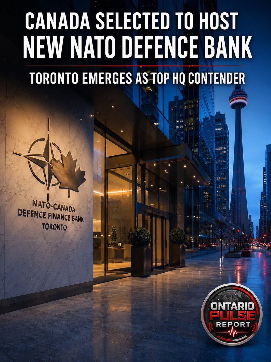 onpulsereport's tweet image. 🚨 NATIONAL DEVELOPMENT

Canada has been selected to host a new NATO-linked defence bank, with Toronto emerging as the leading HQ location.

Do you support this move?
#Canada #Toronto