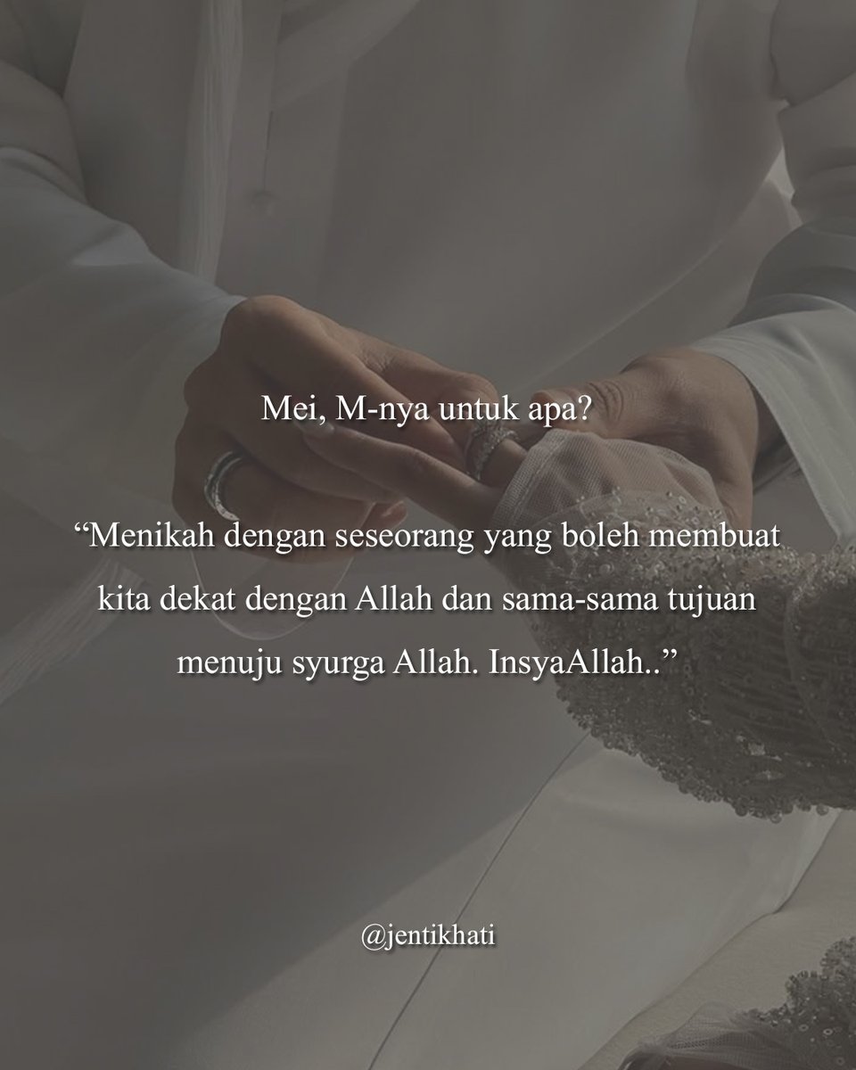 Semoga kita dipertemukan dengan jodoh yang baik dan sama-sama berusaha memperbaiki diri ke arah yang lebih baik. Aamiin..❤️🤲🏻