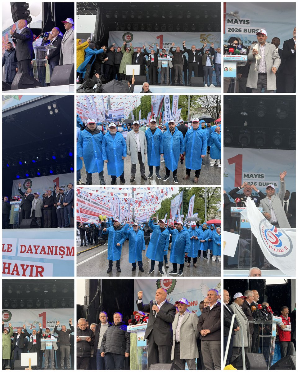 Yunus_Degirmenc's tweet photo. Konfederasyonumuz HAK-İŞ’in öncülüğünde, Türkiye’nin dört bir yanından gelen emekçi kardeşlerimizle birlikte #1Mayıs Uluslararası Birlik, Mücadele ve Dayanışma Günü’nde Bursa meydanlarında büyük bir coşku, güçlü bir irade ve sarsılmaz bir kararlılıkla bir araya gelerek, yağan yağmura aldırış etmeden tek yürek olduk. 

Emekçilerimizin alınterine, adil ücret, güvenceli çalışma ve insanca yaşam taleplerine hep birlikte gür bir ses olduk. 

Vergide adaletten emeklilik sistemine varana kadar emekçilerin birçok haklı talep ve beklentilerinin karşılanması için Genel Başkanımız Sayın Mahmut Arslan’ın liderliğinde 1 Mayıs meydanından bir kez daha çağrıda bulunduk.

Gazze’den Sudan’a kadar zulüm altında direnen tüm mazlum ve mağdurların yanında olduğumuzu bir kez daha haykırdık.

#1Mayıs Uluslararası Birlik, Mücadele ve Dayanışma Günü Kutlu Olsun..

#EmekVarsaGelecekVar