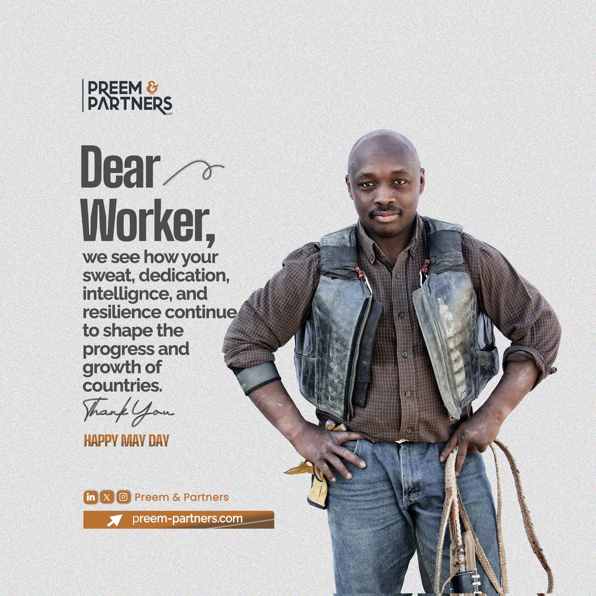preem_partners's tweet image. Behind every economy and system are workers whose hands shape progress and whose dedication drives growth. Today, we honour you.

Happy MAY Day!

#preemandpartners #legalconsultants #corporate #commercial #disputeresolution
