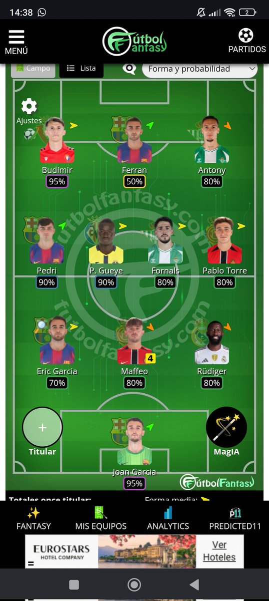SavierFosterYT's tweet photo. @ElBielsaFantasy @futbol_fantasy Tárrega y Femenia suplentes.

Dejo a Ferran que al mediodia ha salido que flick ensayo con Lewy, o meto un defensa por Ferran? https://t.co/KKjIxVWbtI