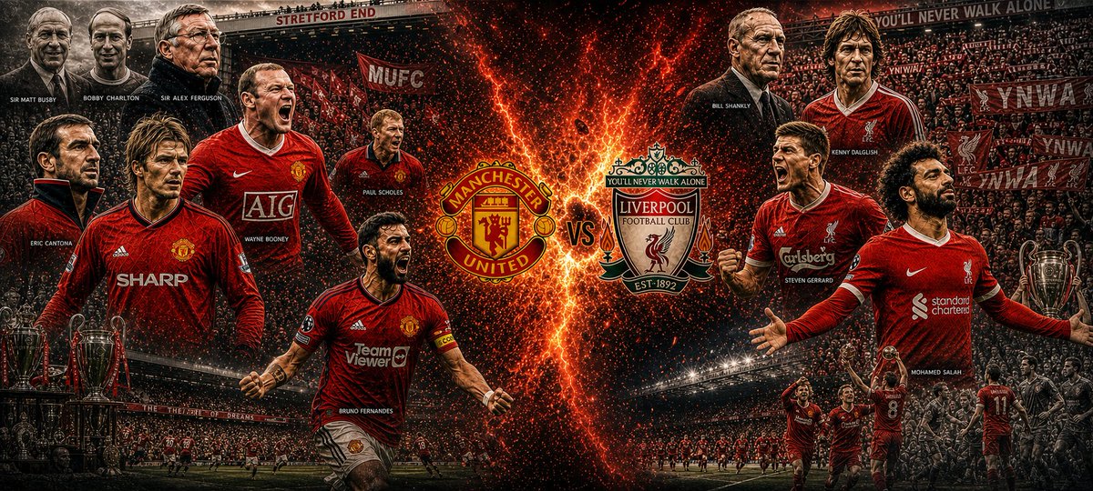 MUFSmart's tweet photo. SUNDAY. MANCHESTER UNITED vs LIVERPOOL. The greatest rivalry in the world returns to the Theatre of Dreams. The atmosphere will be electric, the stakes couldn't be higher. ⚡️Scousers are coming to Manchester, but we’re ready. Let’s make it a day they’ll want to forget. #MUFC #LIV https://t.co/PGDm6X3VTY