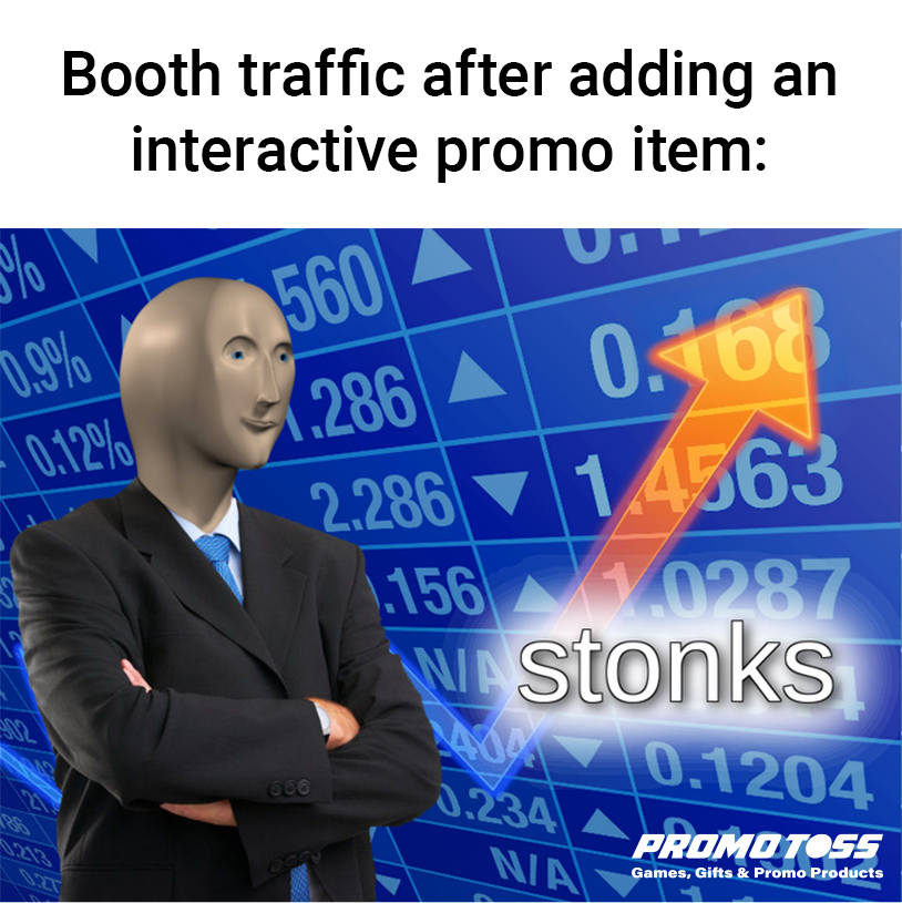 promotoss's tweet photo. Booth traffic looking flat? Add one interactive element and watch the curve change. 📈
• Pull people in from the aisle
 • Keep them engaged longer
 • Create natural conversations with your team
That’s the difference between being seen and being experienced. https://t.co/zgXzUFo5Qr