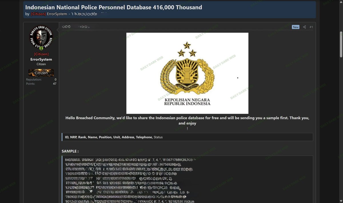 Dark Web Intelligence tweet media