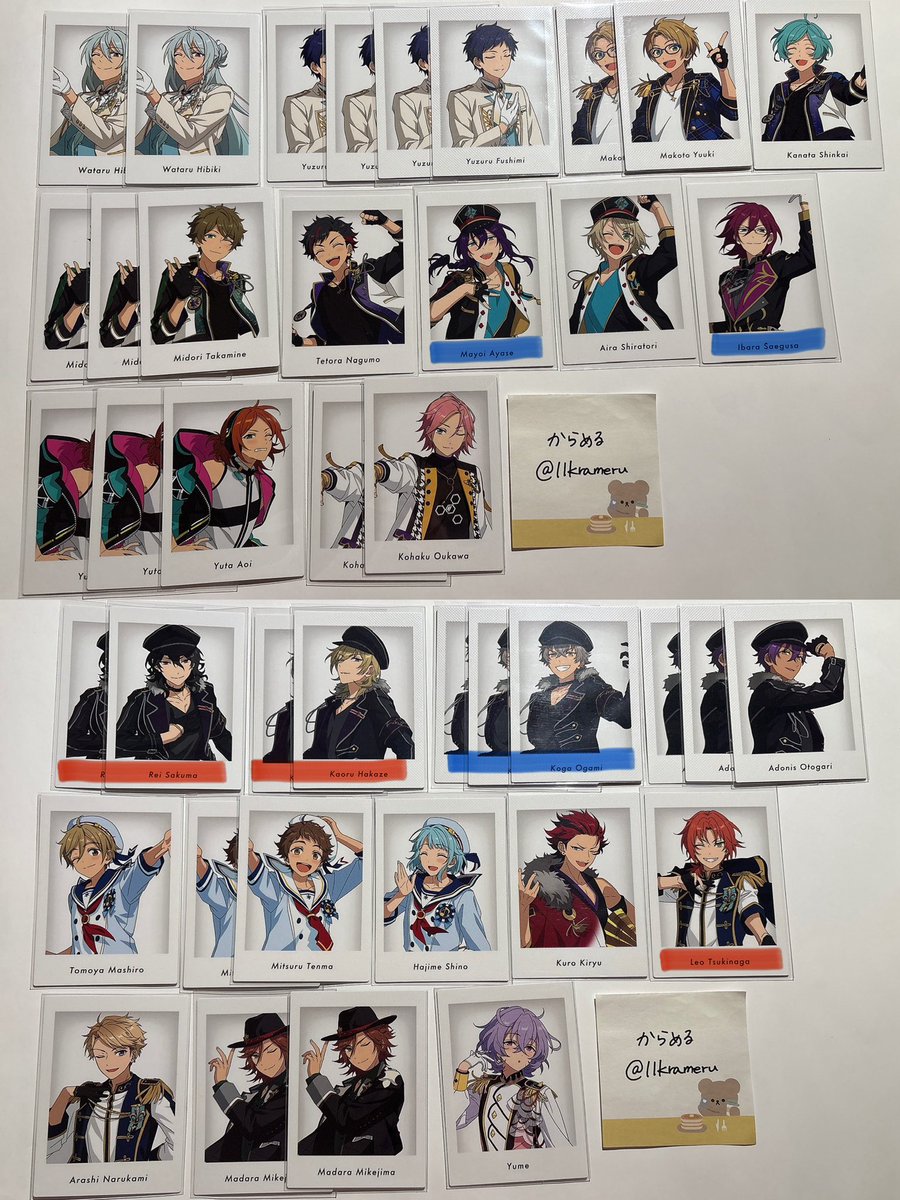 11krameru's tweet photo. 【交換・譲渡】あんスタ 10周年 ぱしゃっつ 特典 10周年

譲▷渉 桃李 弓弦 北斗真 千秋 奏汰 翠 鉄虎 忍 藍良 マヨイ 巽 日和 茨 宗 みか 燐音 HiMERU こはく ひなた ゆうた 零 薫 晃牙 アドニス 友也 光 創 敬人 紅郎 颯馬 維吹 司 レオ 泉 凛月 宙 斑 ユメ ライカ カンナ

求▷望見スバル ニキ エス https://t.co/4bhcnPddYh