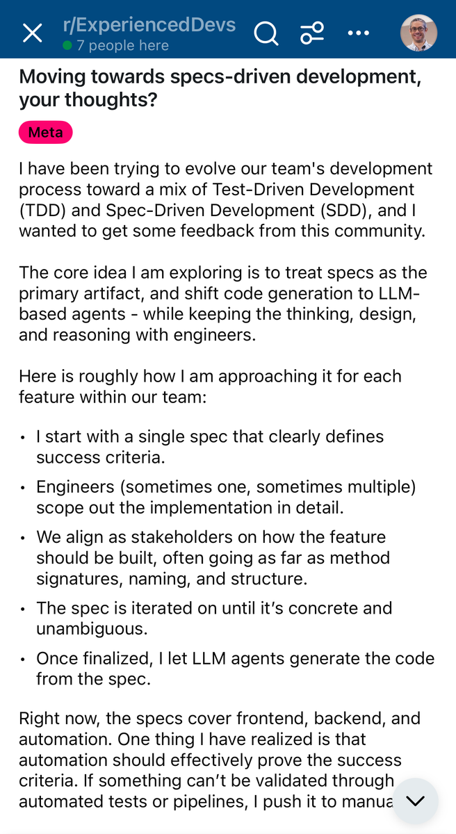 Spec-driven development ... the 1990's called and they want their processes back.

As a junior developer in the late 1990's, before writing code, I was asked to:

- document my understanding of the feature I'd been asked to build
- document the code/DB schemas I was planning to