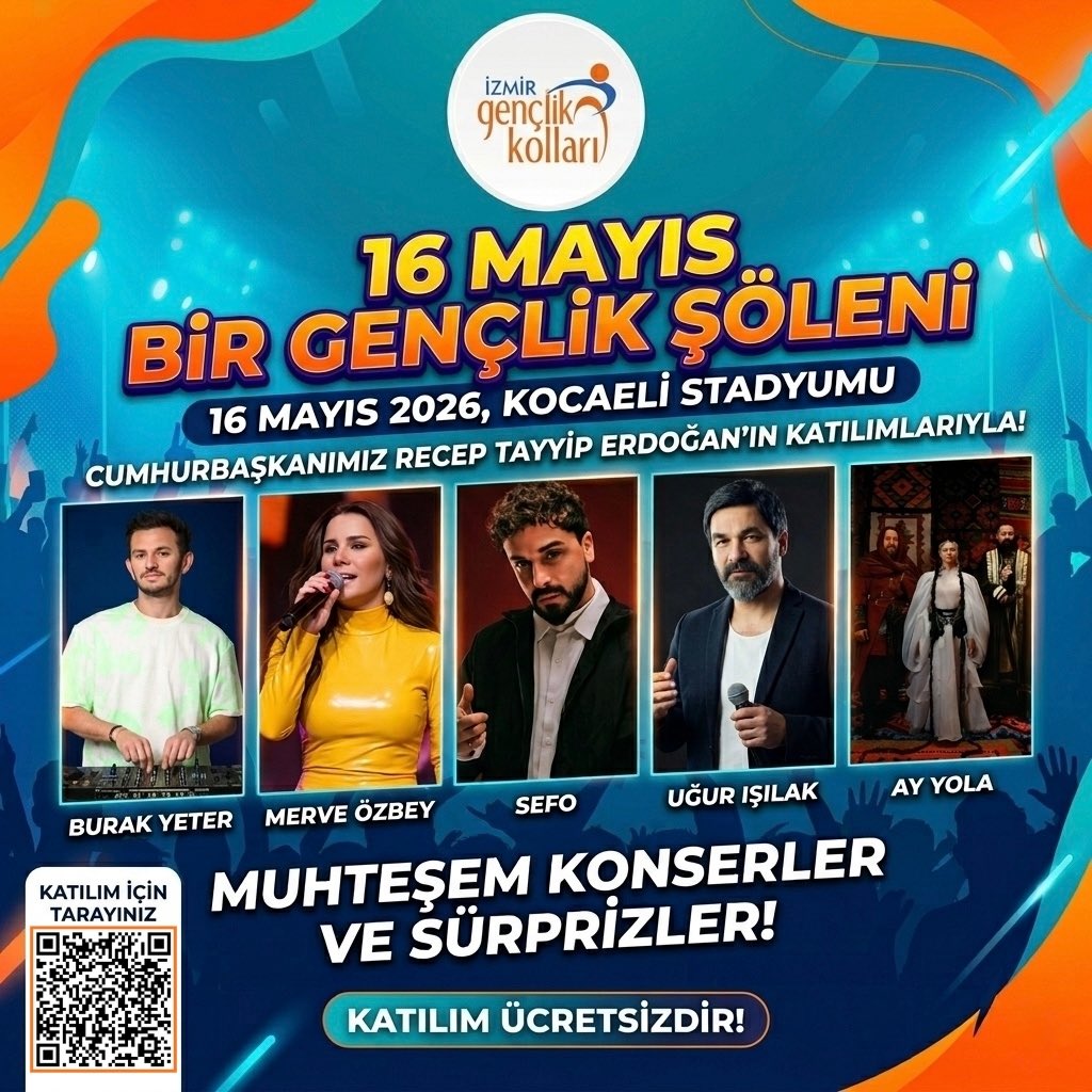 16 Mayıs’ta Kocaeli’nde heyecan dorukta! Coşku ve enerji bir arada!🚀

🗓️ 16 Mayıs 2026
📍 Kocaeli Stadyumu