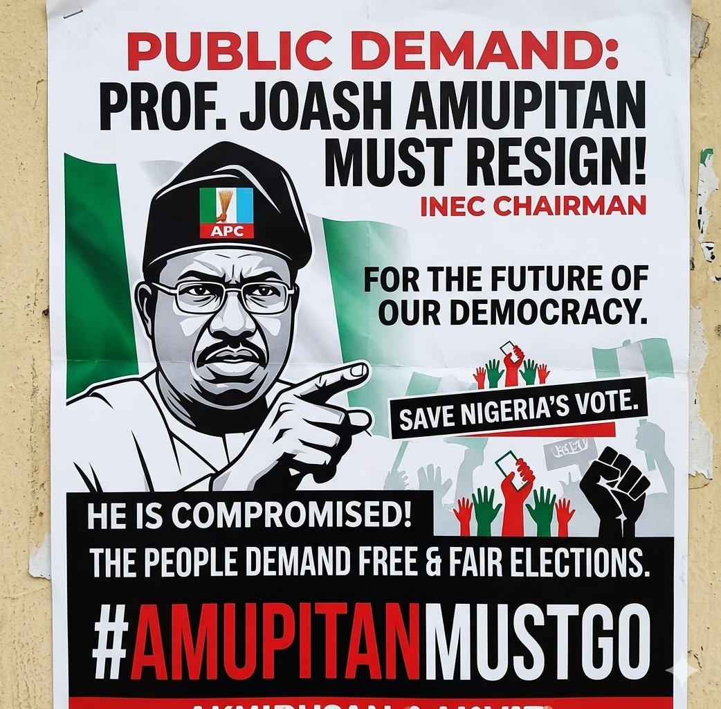 ComradeAI's tweet photo. @inecnigeria is compromised!

Amupitan Must Resign!!! https://t.co/ozPe7EpJNT