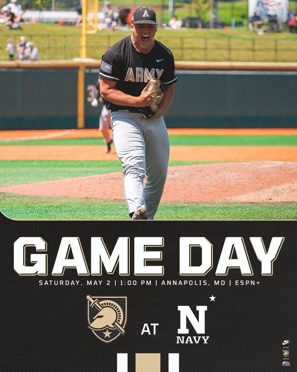 ArmyWP_Baseball's tweet photo. America's series gets underway! 🇺🇸

🆚 - Navy
📍 - Annapolis, MD
🏟️ - Max Bishop Stadium
⏰ - 1:00 PM
📺 - https://t.co/xhYkVoN00P
📊 - https://t.co/HiOtipX5Gq https://t.co/3x8SmeRBga