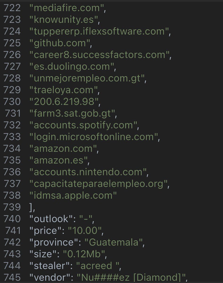 luisassardo's tweet photo. Aquí dos imágenes de fragmentos de los lotes de credenciales a la venta por $10 c/u
pueden ver las urls que un dispositivo infectado ha visitado. 
Aquí les cuento como los hackers tuvieron tanto éxito en poco tiempo: https://t.co/b1wudKgbbi https://t.co/FIXpyaPoA2