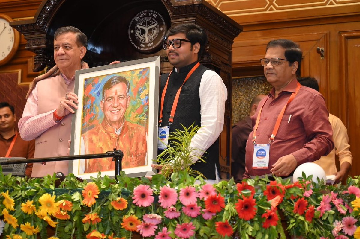 MYBharatHQ's tweet photo. Highlights from the Inauguration Ceremony of the State-Level #ViksitBharatYouthParliament, held at the historic Vidhan Sabha, UP.

The event was graced by Hon’ble Speaker UP Vidhan Sabha, Shri Satish Mahana, as the Chief Guest &amp; attended by many esteemed dignitaries. https://t.co/G4l9YDpLlE