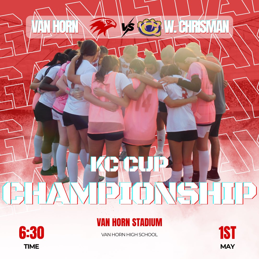 vh_soccer's tweet photo. Game day! KC Cup Championship vs Chrisman! Come support! 🏆💪🏼⚽️ #Vamos #VanHornSoccer #LadyFalcons https://t.co/s3f8ncckTe