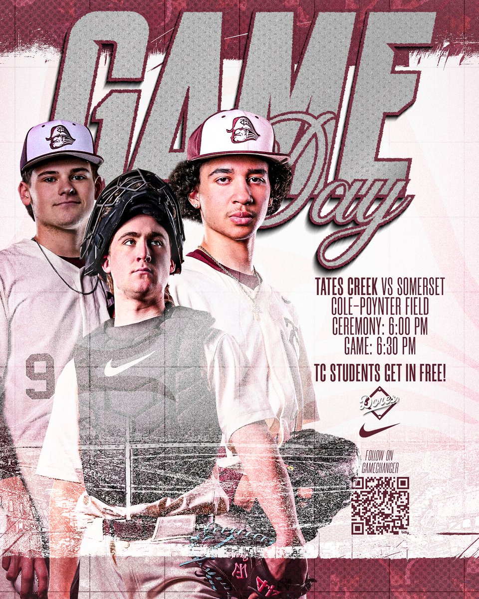 tatescrbaseball's tweet photo. A great day to celebrate our seniors!

🆚 @jumpersbaseball 
🏟️ Cole-Poynter Field
⌚️ Ceremony: 6:00; game: 6:30
‼️ TC students get in free ‼️

#centrepkwybuilt https://t.co/lbQRASvmMd