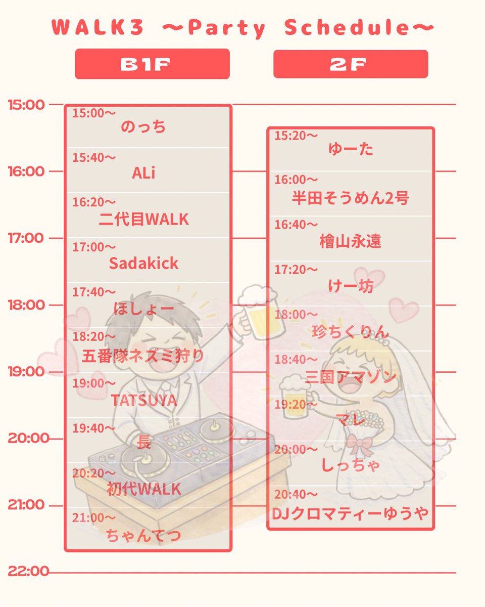 tonkobapan's tweet photo. 5/9(土) 下北沢CREAM
OP/ST 15:00〜
ONBAKA SPECIAL PRESENTS
WALK3 〜 wedding party 〜
結婚式は親族のみだったので、
二次会的なことをやりたいなと!
WALKの名をお借りして開催です☺️
固苦しいのはなしで!!
みんなと音楽で遊びたいのでぜひ気軽にお越しください🙌
#WALK3
#ONBAKA https://t.co/183yqrSfXe