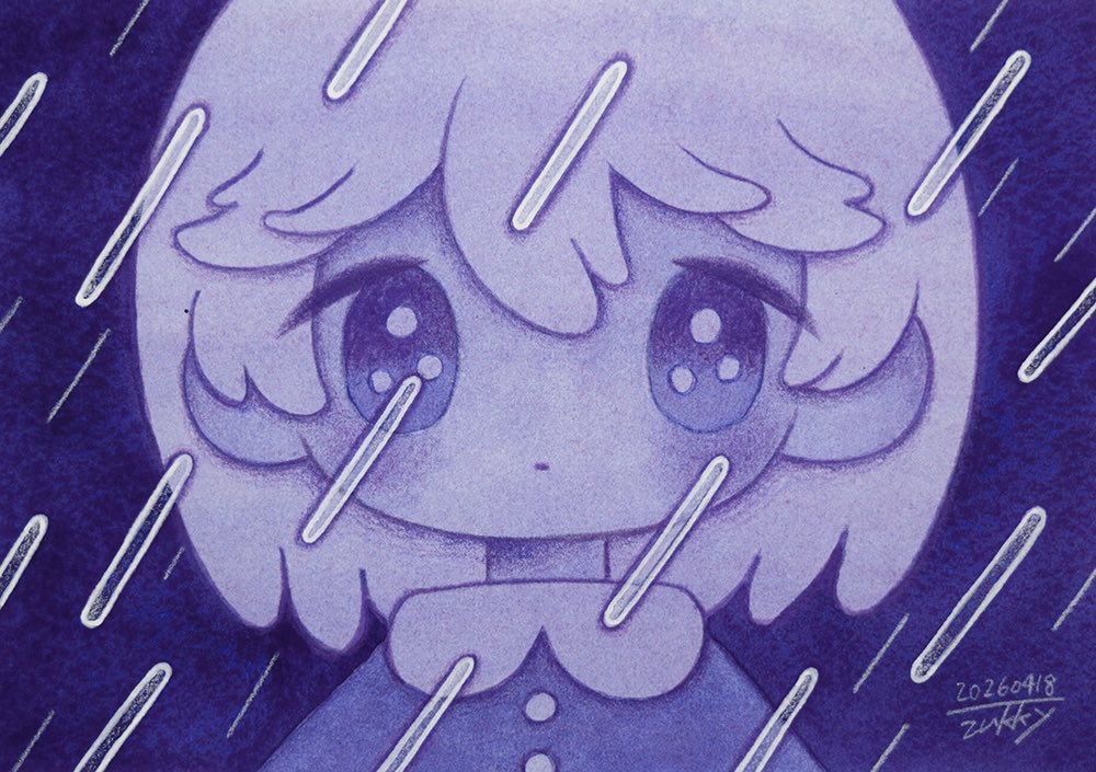 「最近の落書き A5(210×148mm) 1枚目:水彩紙、アクリルガッシュ、色鉛」|zukkyのイラスト