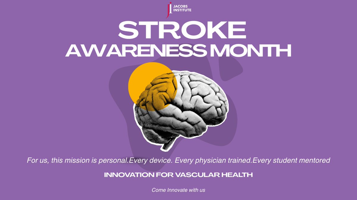 JacobsInstitute's tweet photo. May is #StrokeAwarenessMonth  and this mission is personal for us. In a region with some of the highest rates of vascular disease in the country, every device, every physician trained, every student mentored at the JI is a step toward better patient outcomes.
#VascularInnovation https://t.co/3QHwtEfyh4