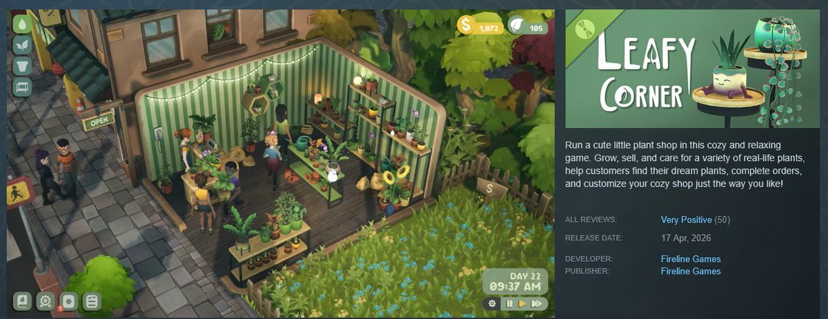 Kacper Kowalczuk | 🍃Leafy Corner DEMO (on Steam) tweet media
