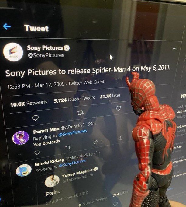 No Context Tobey Maguire tweet media