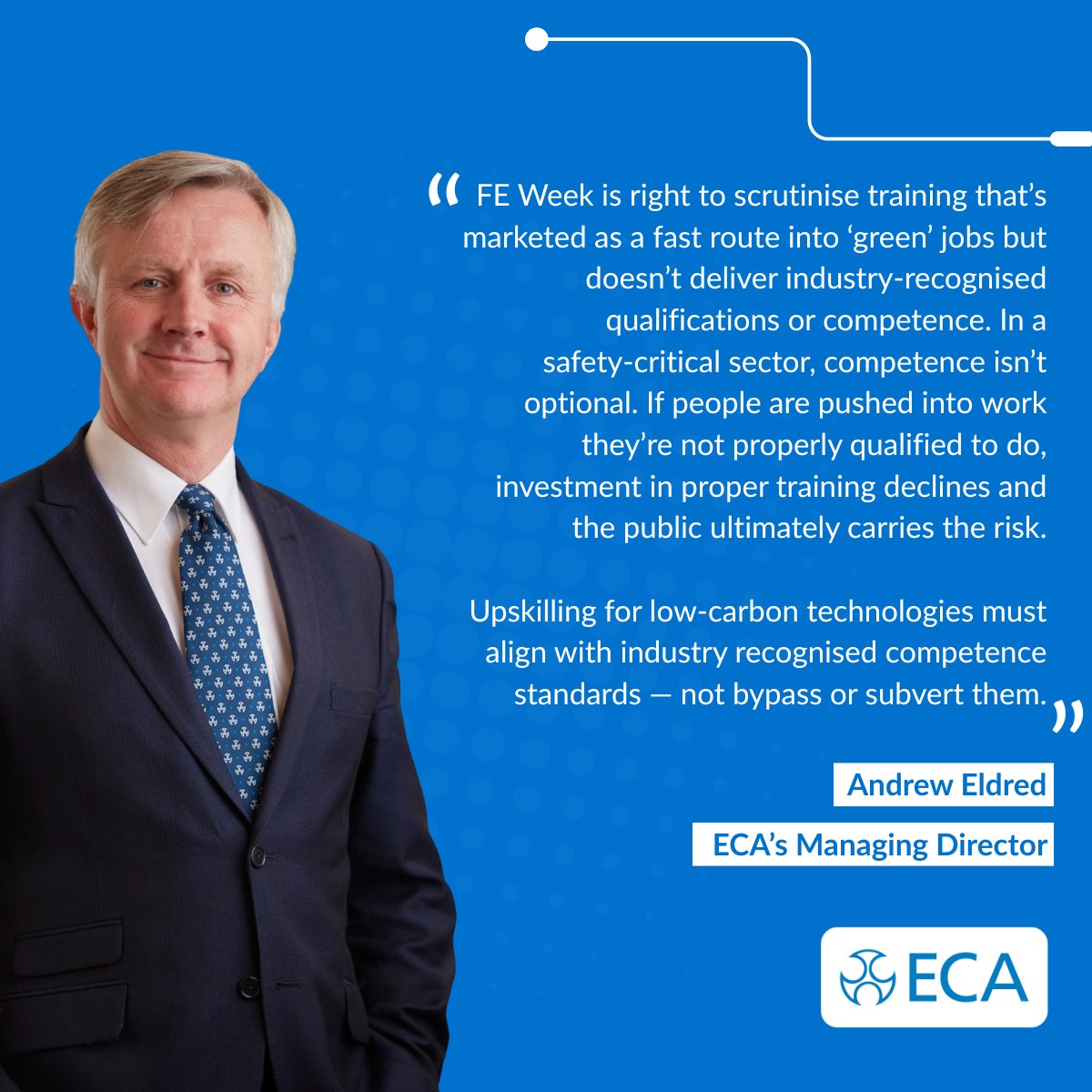 ECALive's tweet image. #ECA backs FE Week warning: “green skills” must mean qualified, #competent and safe eca.co.uk/news/2026/may/… #skills #electrotechnical #electrical @Actuate_UK @TESP_Skills