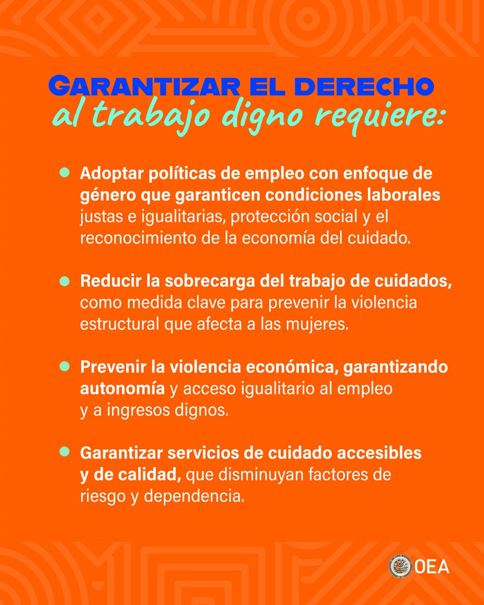 El trabajo digno para las mujeres exige entornos libres de violencia ✊🏽

Implica reconocer y redistribuir los cuidados 🧩 y prevenir todas las formas de violencia 🚫. Sin autonomía ni condiciones justas, no hay derechos plenos ⚖️.