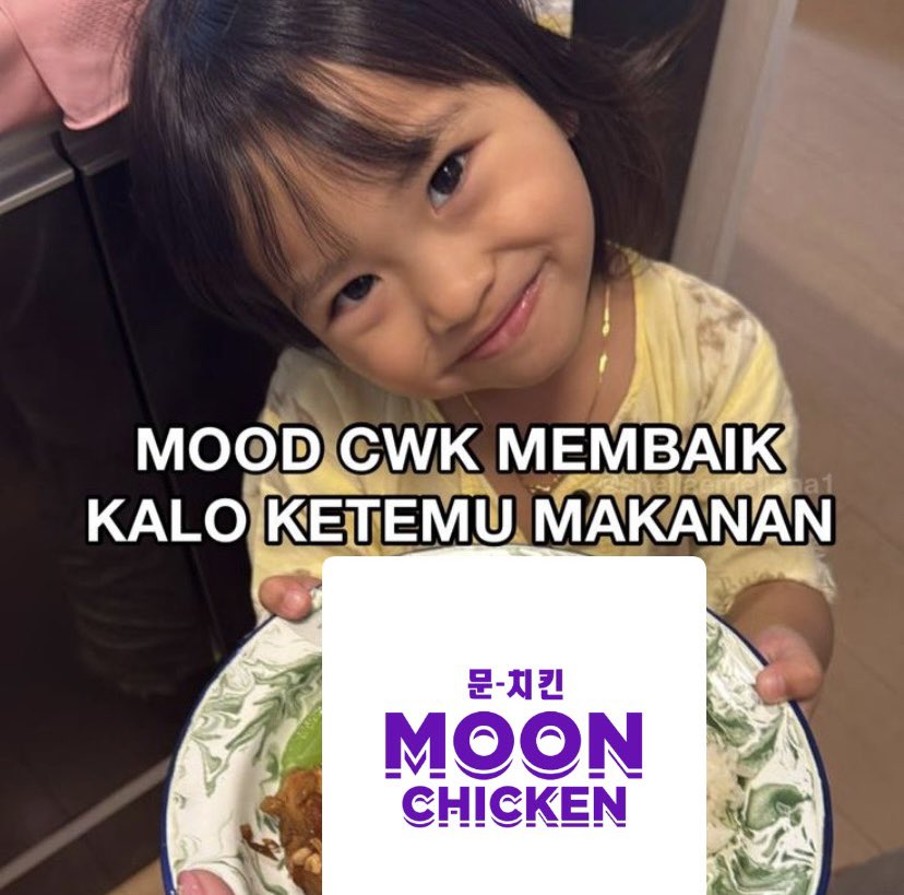 bekiwcot's tweet photo. Seharian badmood banget, tapi jadi mood up karena mamam Moon Chicken 🥰 https://t.co/GJpXfg2qBC