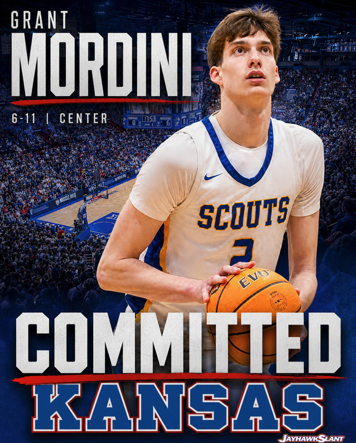 JayhawkSlant's tweet image. News from last night: We spoke with Grant Mordini who committed to the Jayhawks. 

He said KU started recruiting him in December. Mordini breaks down his visit and tells why he signed with Kansas. #kubball 

More:
on3.com/sites/jayhawk-…