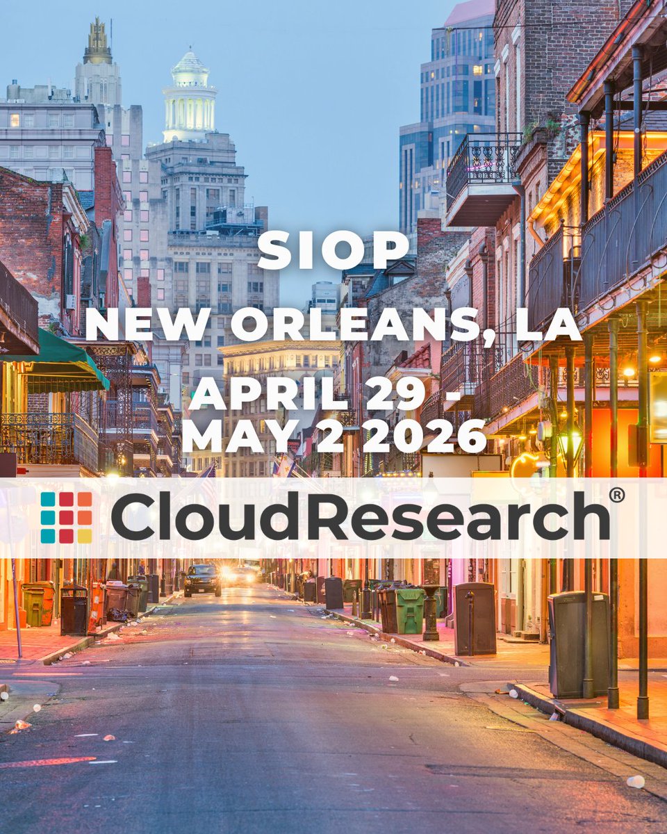 CloudResearch's tweet photo. It's panel day. Find us at Session 398, 4:00 PM, Room R3 featuring our very own Aaron Moss. The future of crowdsourced research, live at #SIOP2026. Don't miss it. 
And one last round at Booth 201. https://t.co/3wCFajTWJF