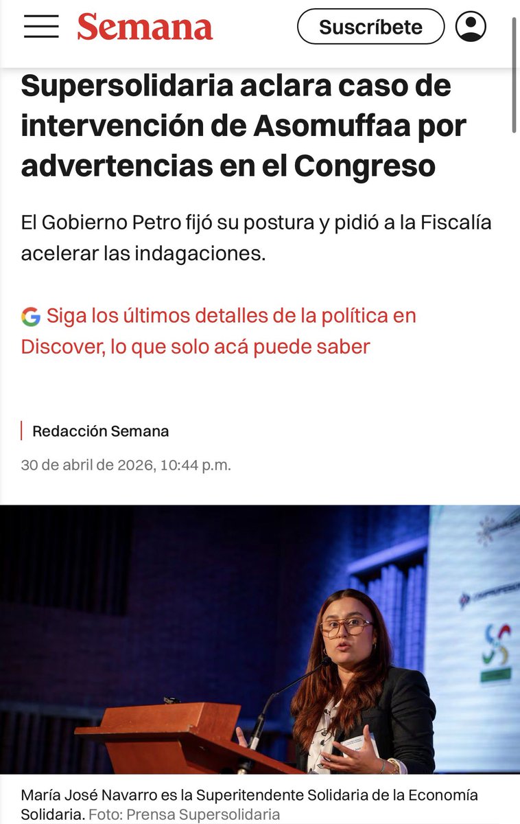 supersolidaria_'s tweet photo. #EnMedios | Supersolidaria aclara caso de intervención de Asomuffaa.

🔗Lee la nota completa:
https://t.co/5vxH1aOZCo https://t.co/nofp4Md4wZ