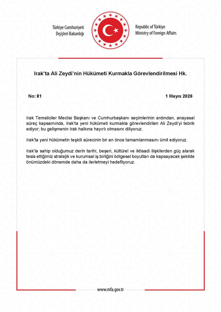 T.C. Dışişleri Bakanlığı tweet media