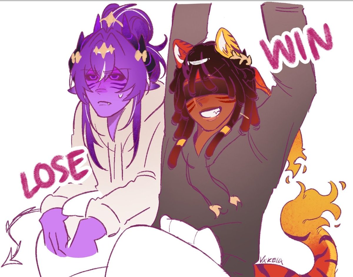 vxkeiix's tweet photo. modern au imperial fire duo game night... just a little filler https://t.co/DUu1PEo3hm