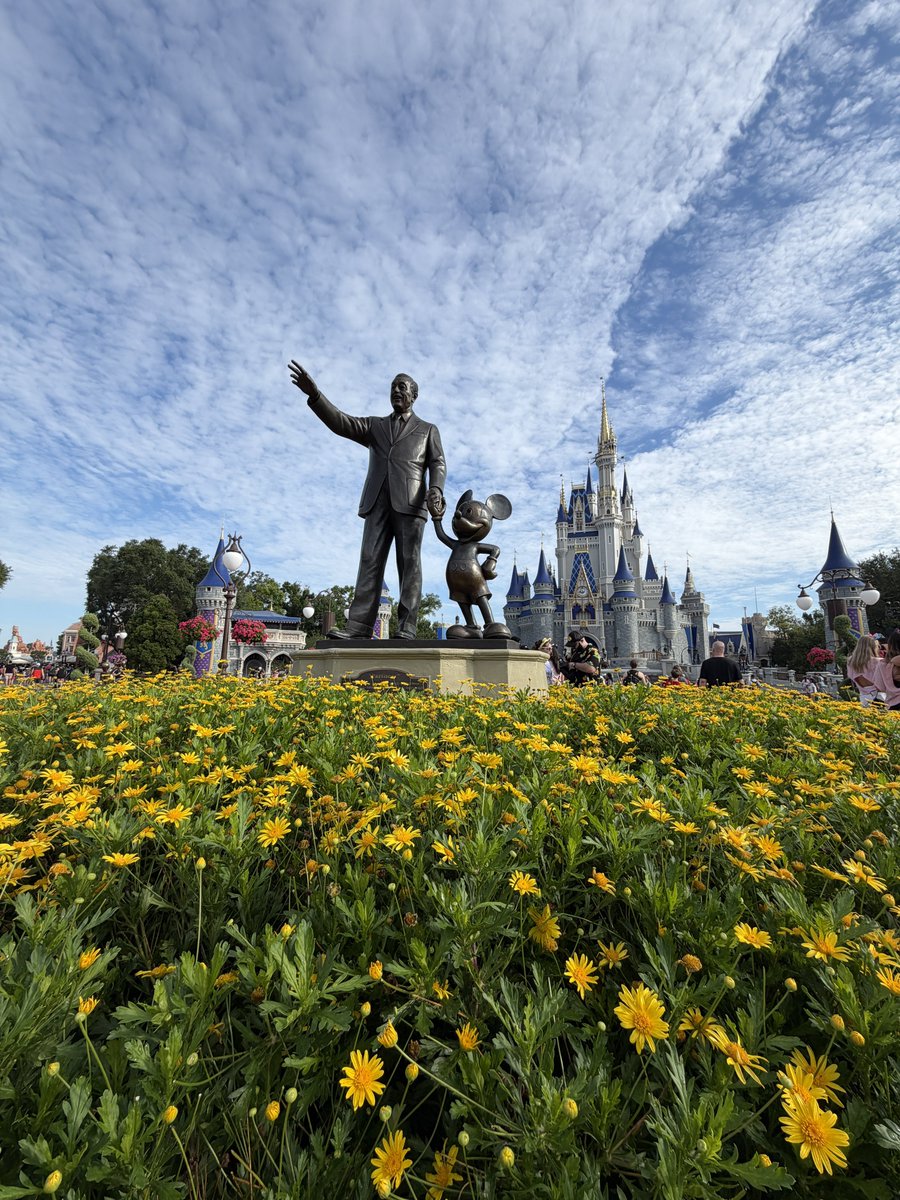 ウォルトさんミッキーさん、おはようございます！ シンデレラ城はWDW50