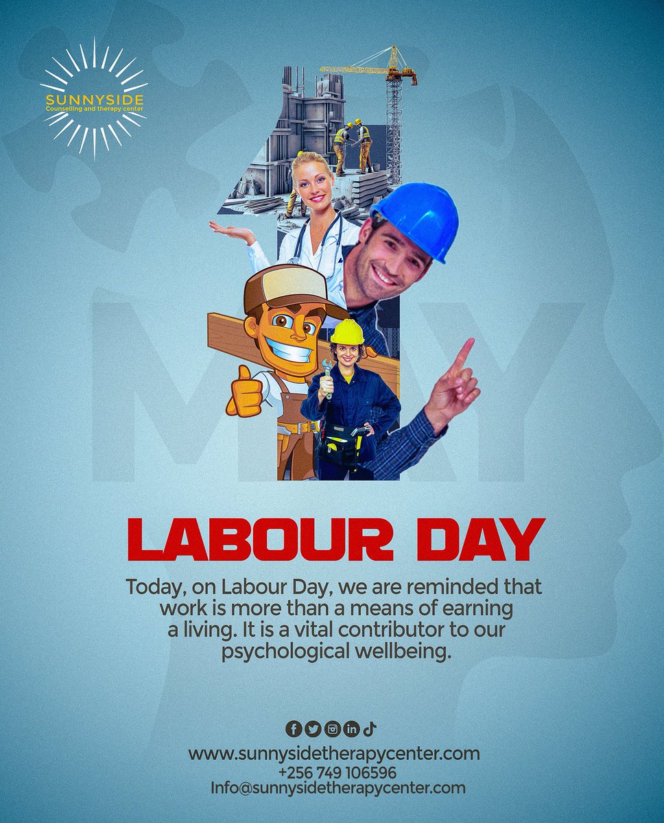 Sunnyside618801's tweet image. Today, on Labour Day, we are reminded that work is more than a means of earning a living. It is a vital contributor to our psychological  
#HappyLabourDay #MentalHealthAtWork #Wellbeing #Purpose #WorkMatters #Therapy