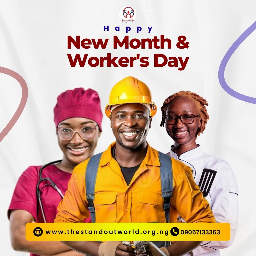StandoutThe's tweet photo. Hello May!

Happy New Month &amp; Workers' Day!

To every hustle, every hand, every heart at work, we see you. More wins this month.

#HappyNewMonth #WorkersDay #May1st #YouMatter https://t.co/PIDx7np3s0