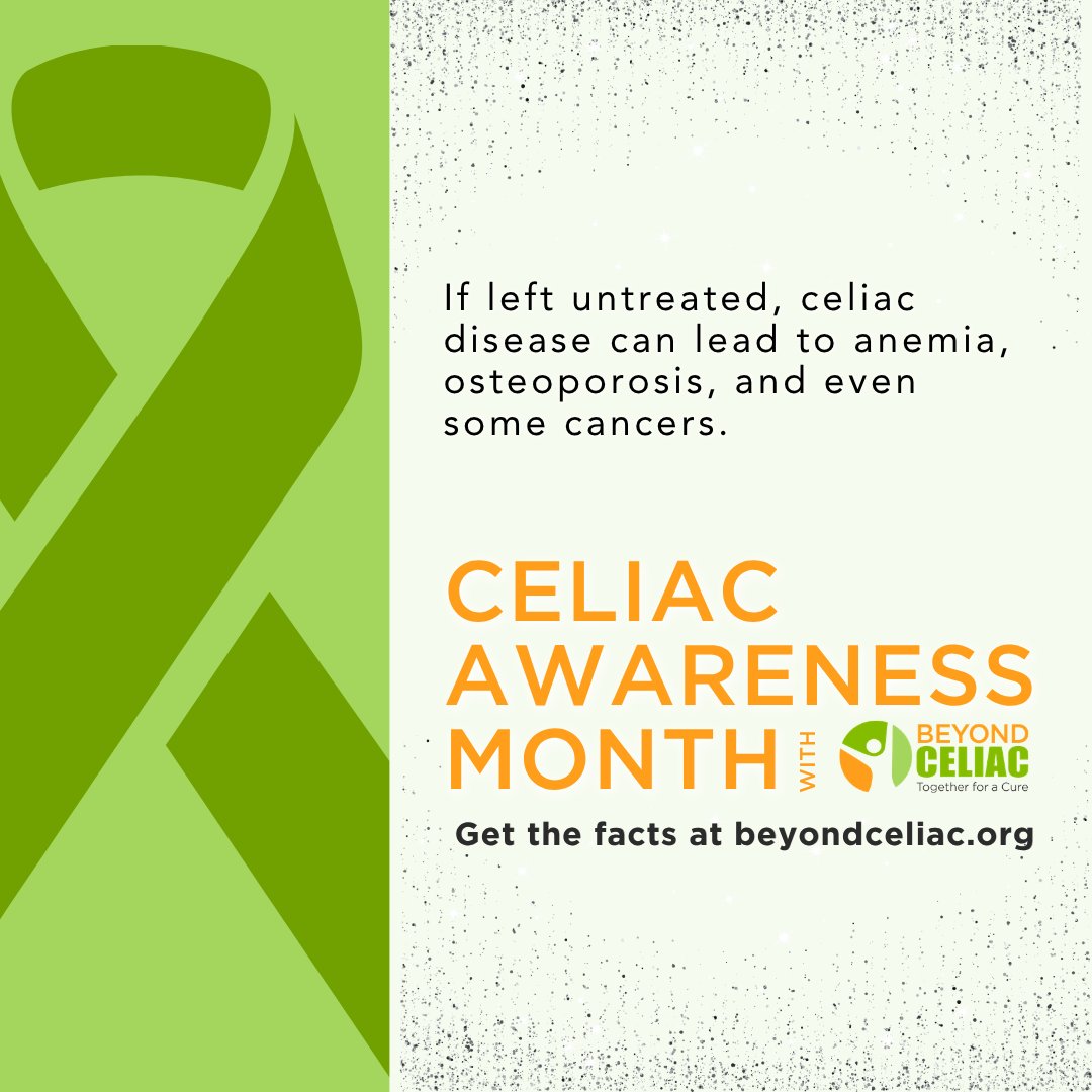 BeyondCeliac's tweet image. May is celiac awareness month! It’s time to raise awareness, improve access to safe (and tasty!) gluten-free food, + build community. Start by sharing these graphics. See more ways to get involved hubs.ly/Q04f2yRk0

#celiac #celiacdisease #glutenfree #celiacawarenessmonth