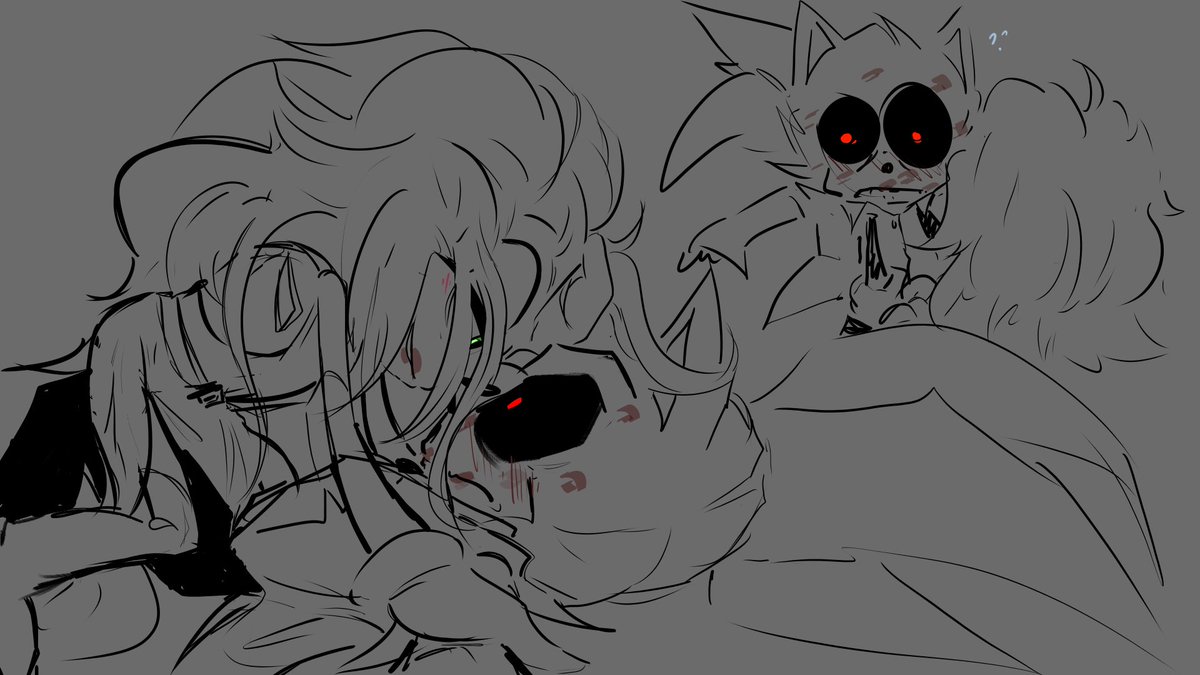 Yo_Army_21_'s tweet photo. I love how these two are portrayed in their fake date arc, like they are all freak for no reason. (bc they are freaks)
#sonicexe #sonexe #MrGodAu https://t.co/JOyseNnSam