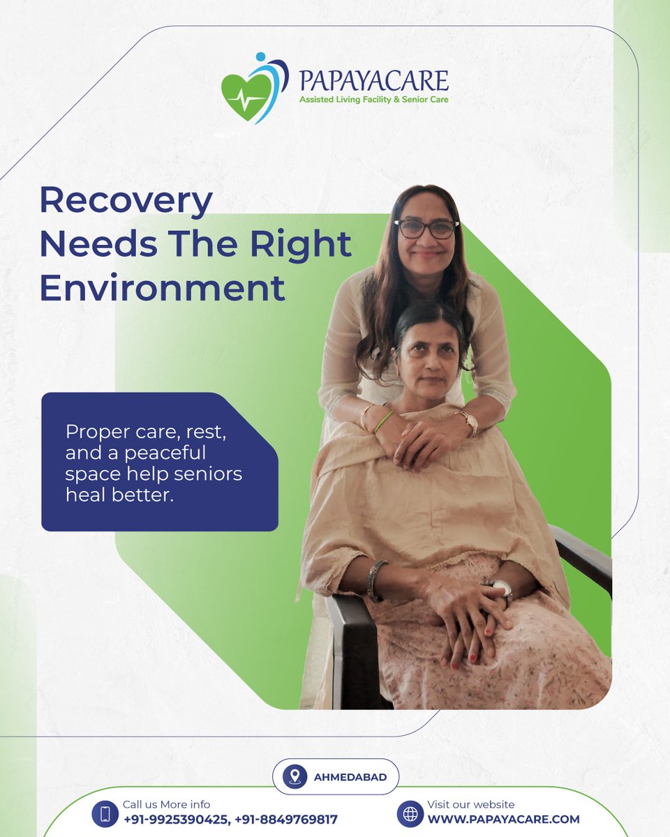 papaya_care's tweet image. Right environment = More Comfortable Recovery. 

At PAPAYACARE seniors heal better with peaceful surroundings and trusted medical support. Recovery should bring confidence, not stress. 

#SeniorCare #PostHospitalCare #AssistedLivingIndia #SeniorWellbeing #ElderSupport #Ahmedabad