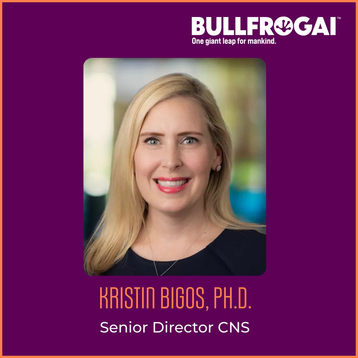 bullfrogai's tweet photo. Meet Kristin Bigos $BFRG's CNS Senior Director.

She is a highly accomplished researcher and assistant professor of medicine, psychiatry, and pharmacology at Johns Hopkins University’s School of Medicine.

Learn more about our team: https://t.co/Th7WCxFPHM https://t.co/P5PKr9cy83