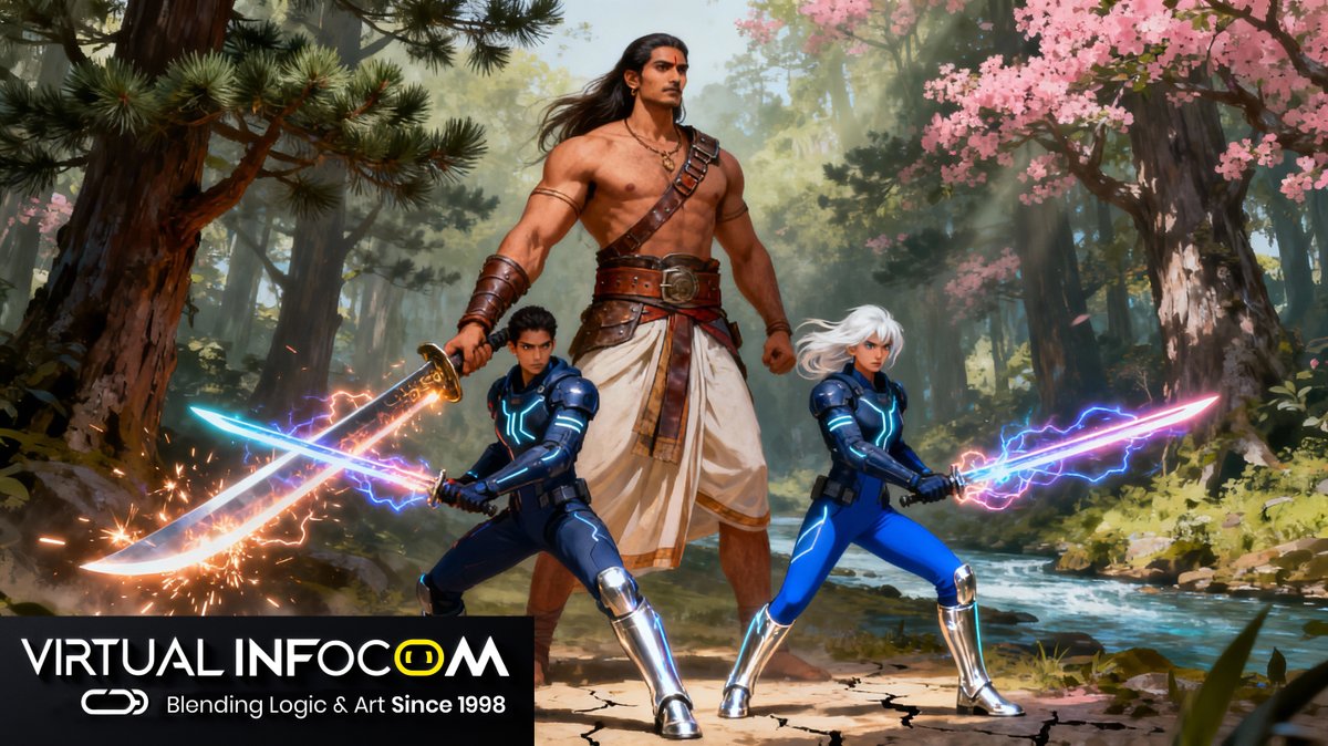 virtualinfocom's tweet image. Storytelling meets algorithms. VirtualInfocom is redefining how films are created with AI. #ai #filmmaking #virtualinfocom