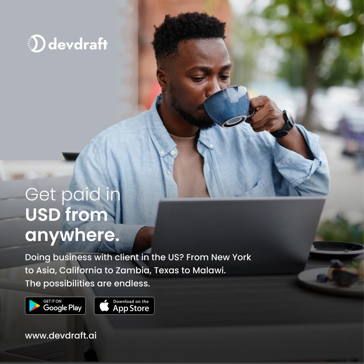 Receiving money this weekend? Trade globally with ease with Devdrafts virtual US dollar accounts. 

Receive, hold and spend your money your way. 

#Devdraft #GlobalPaymentsToYou #VirtualAccounts #Stablecoin #Blockchain