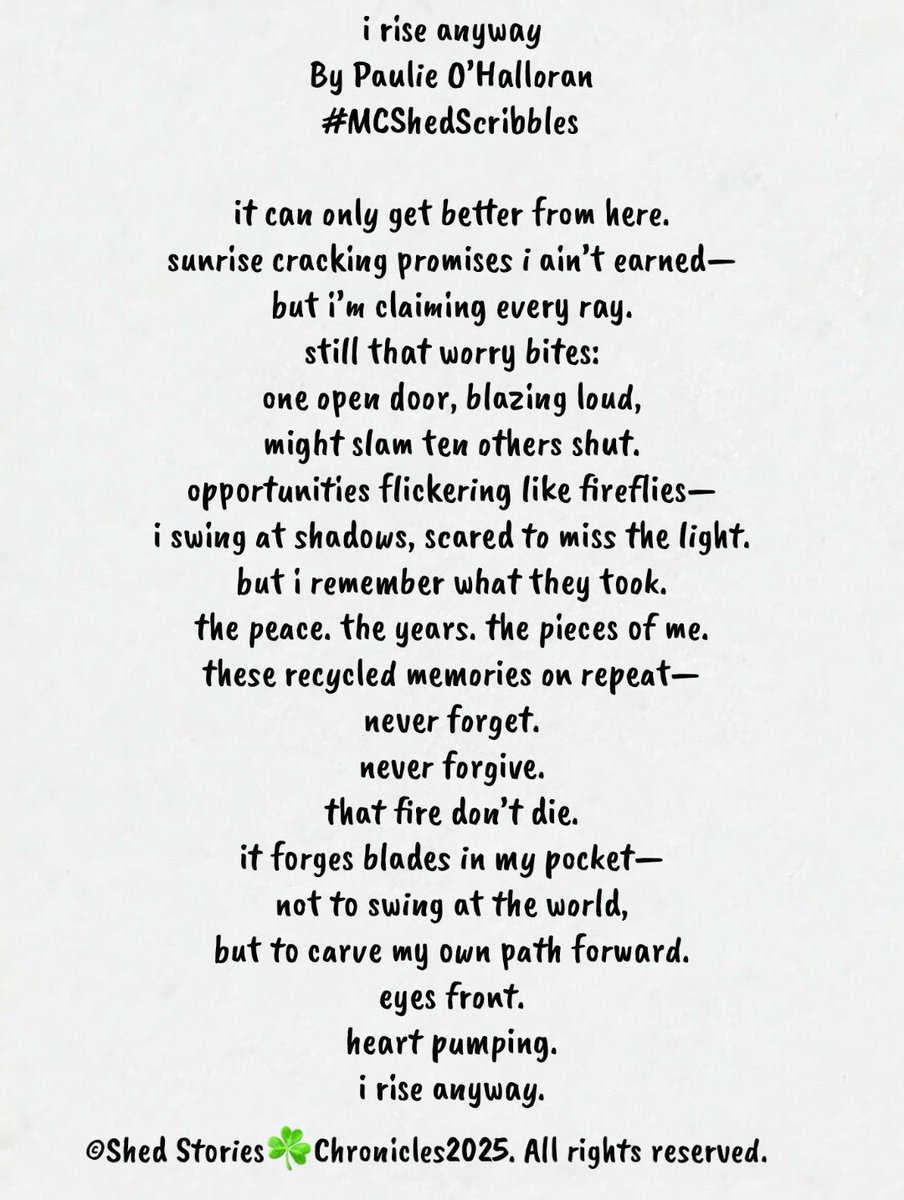 Shed_Stories's tweet image. here’s a raw scribble turned poem — hope and fire in the same breath.

#SpokenWord #Poetry #PoetryCommunity #SpokenWordPoetry #Poet #Resilience #NeverForget #Motivation #PoetryOfInstagram #RiseAnyway
