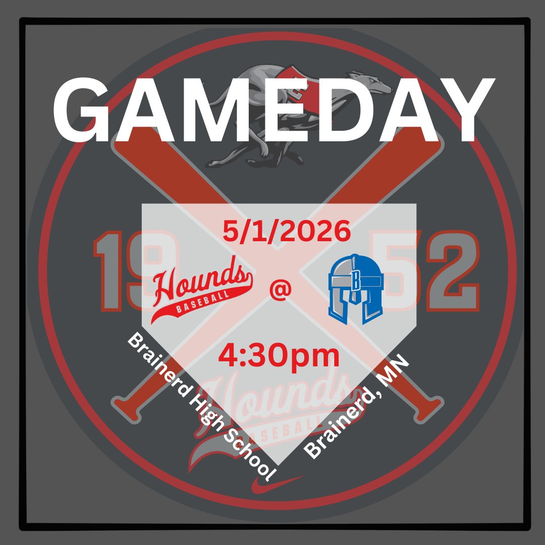 DEHSBaseball's tweet photo. GAMEDAY! The Hounds are making the jaunt west to Brainerd to start off the month of May #ALLGASNOBRAKES https://t.co/W70bHMqqHF
