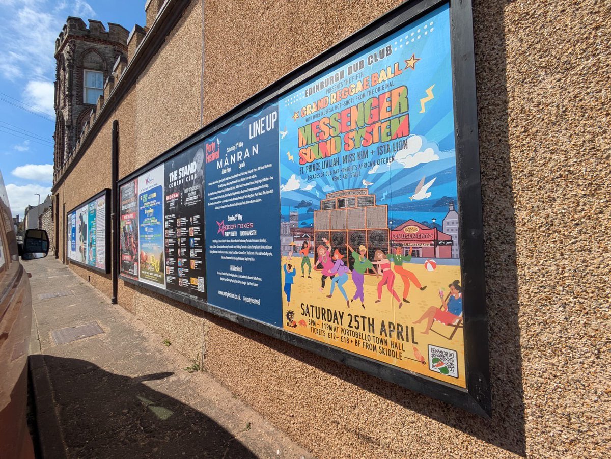 OutofHandScot's tweet image. 1 more sleep!! 🥳

#print #posters #Outdooradvertising #Portyfestival See you Saturday &amp;amp; Sunday for #PortyFestival2026 Check out the website to see what events are still available to join portyfestival.co.uk #edinburghevents #edinburgh #portyfestival #Portobello #Edinburgh