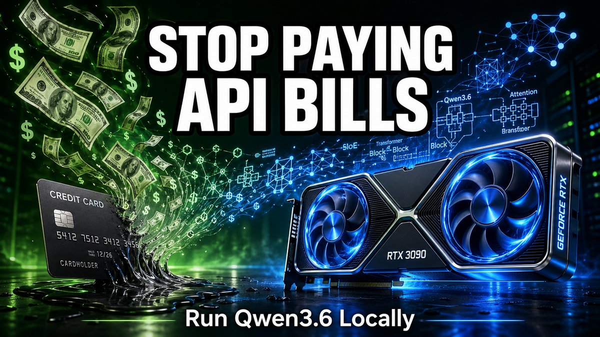 you're still paying api bills for models you could run locally today.

qwen3.6-27b runs 218k context at production quality on a single rtx 3090. the 35b variant hits 30 tokens per second on a 5080.

april 2026 was one of the best months ever for local llms. the community is