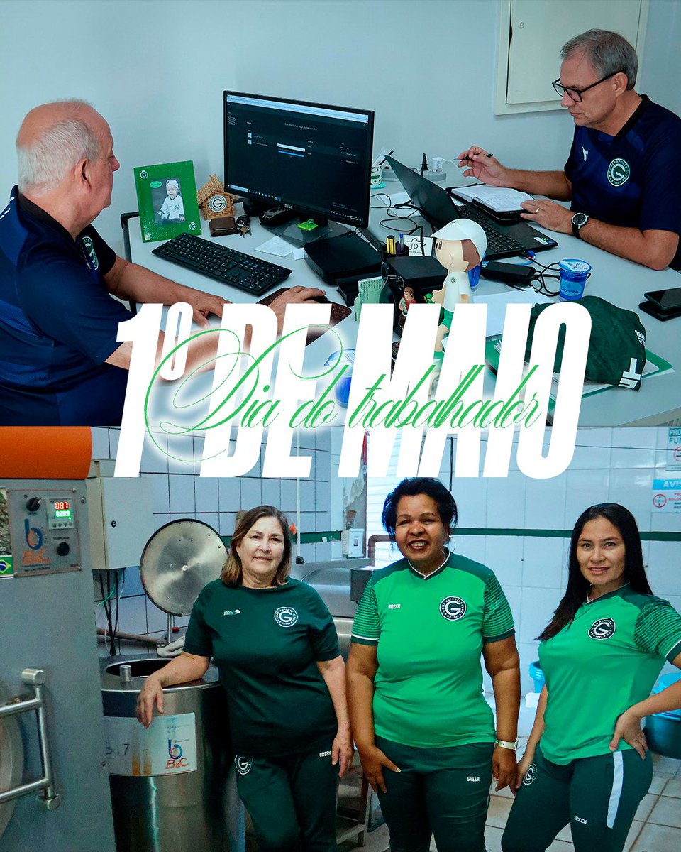 goiasoficial's tweet photo. Hoje é dia de quem faz o Goiás acontecer todos os dias. 💚

Fora das quatro linhas, são eles que constroem o nosso Verdão.

Feliz Dia do Trabalhador! 👊🏻💚 https://t.co/FcpelOqRwE